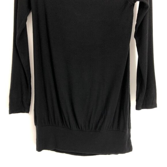 Cherish Black Fun and flirty ribbed cross cross off-the-shoulder tunic size S - Picture 13 of 16